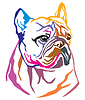 Colorful decorative portrait of Dog French Bulldog