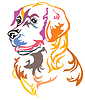 Colorful decorative portrait of Dog Golden Retrieve