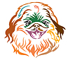 Colorful decorative portrait of Dog Pekingese