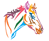 Colorful decorative portrait of foal