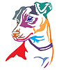 Vector clipart: Colorful decorative portrait of Dog Jack Russell