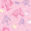 Vector clipart: Seamless pink pattern with horses