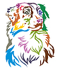 Colorful decorative portrait of Dog Australian