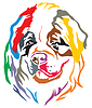 Vector clipart: Colorful decorative portrait of Dog St. Bernard