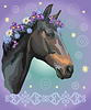 Vector clipart: Horse portrait with flowers