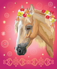 Vector clipart: Horse portrait with flowers