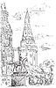 Vector clipart: hand drawing Moscow-