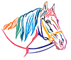 Vector clipart: Colorful decorative portrait of horse