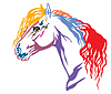 Vector clipart: Colorful decorative portrait of horse 10