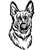 Vector clipart: Decorative portrait of Dog Shepherd