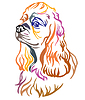 Colorful decorative portrait of Dog American