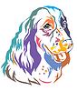 Vector clipart: Colorful decorative portrait of Dog English Springe