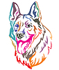 Vector clipart: Colorful decorative portrait of Dog Shepherd 3