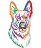 Vector clipart: Colorful decorative portrait of Dog Shepherd