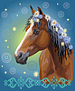 Vector clipart: Horse portrait with flowers19