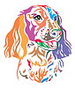 Vector clipart: Colorful decorative portrait of Dog Russian