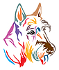 Colorful decorative portrait of Dog Scottish Terrie