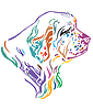 Buntes dekoratives Porträt von Hund Clumber | Stock Vektrografik