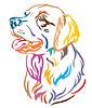 Colorful decorative portrait of Dog Golden Retrieve