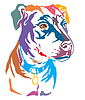 Colorido retrato decorativo de perro mestizo | Ilustración vectorial