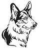 Decorative portrait of Dog Welsh Corgi