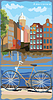Vector clipart: Colorful bike in Amsterdam