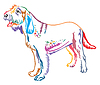 Colorful decorative portrait of Dog Spinone Italian