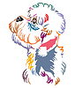 Vector clipart: Colorful decorative portrait of Dandie Dinmont