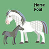 Vector clipart: cartoon horses