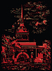 Black and red hand drawing ST Petersburg 