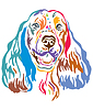 Vector clipart: Colorful decorative portrait of Springer Spaniel Do
