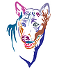 Colorful decorative portrait of Thai Ridgeback Dog