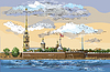 Красочный рисунок руки Санкт-Петербург | Векторный клипарт