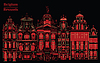 Векторный клипарт: Grand Place в Брюсселе, Бельгия, черный и красный