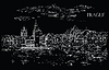 Vector clipart: Black hand drawing Prague 9 