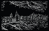 Vector clipart: Black hand drawing Prague 