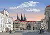 Vector clipart: Colorful hand drawing Prague