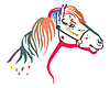 Vector clipart: Colorful pony portrait