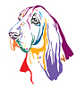 Buntes dekoratives Porträt von Basset Hound | Stock Vektrografik