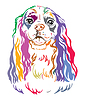 Colorido retrato decorativo del Rey Cavalier | Ilustración vectorial