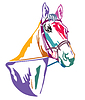 Vector clipart: Colorful decorative horse 