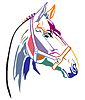 Vector clipart: Colorful decorative horse 