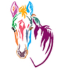 Vector clipart: Colorful decorative horse 
