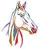 Vector clipart: Colorful decorative horse 