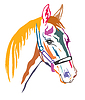 Vector clipart: Colorful decorative horse 