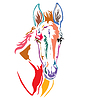 Vector clipart: Colorful decorative horse 