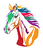 Colorful decorative horse  | Stock Vector Graphics