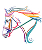Vector clipart: Colorful decorative horse 10