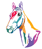 Vector clipart: Colorful decorative horse 12