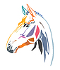 Vector clipart: Colorful decorative horse 15